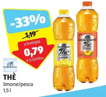 ALDI SAN BENEDETTO THÈ limone/pesca 1,5 l offerta