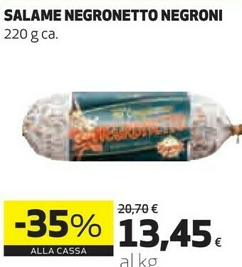 Coop Negroni Salame Negronetto offerta