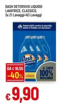 IperFamila DASH DETERSIVO LIQUIDO LAVATRICE, CLASSICO 63 Lavaggi offerta