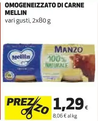 Coop Mellin Omogeneizzato Di Carne Manzo 100% Naturale offerta