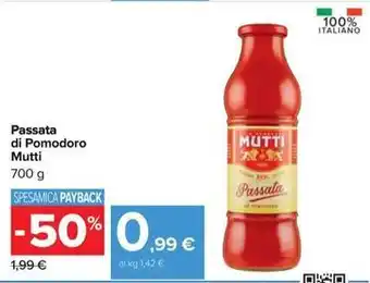 Carrefour Iper Passata di Pomodoro Mutti offerta
