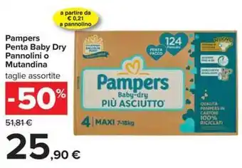 Carrefour Iper Pampers Penta Baby Dry Pannolini o Mutandina offerta
