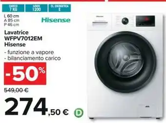 Carrefour Iper Lavatrice WFPV7012EM Hisense offerta