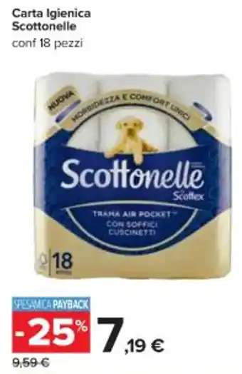 Carrefour Iper Carta Igienica Scottonelle conf 18 pezzi offerta