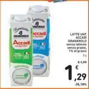 Spazio Conad LATTE UHT ACCADI GRANAROLO senza lattosio senza grassi, 1% di grassi offerta