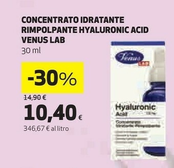 Coop Venus Concentrato Idratante Rimpolpante Hyaluronic Acid offerta
