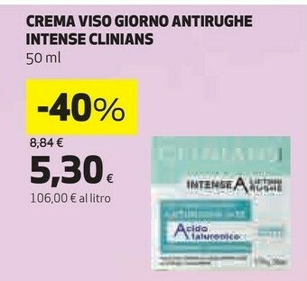 Coop Clinians Crema Viso Giorno Antirughe Intense offerta