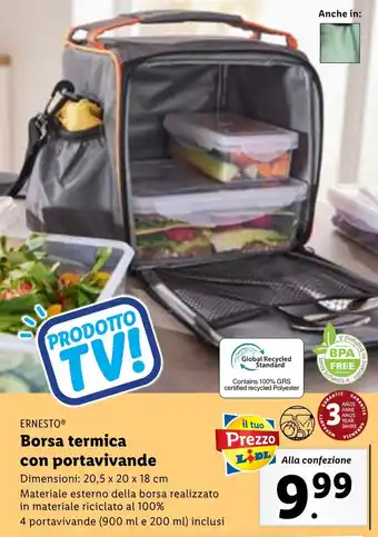 Lidl ERNESTO Borsa termica con portavivande offerta