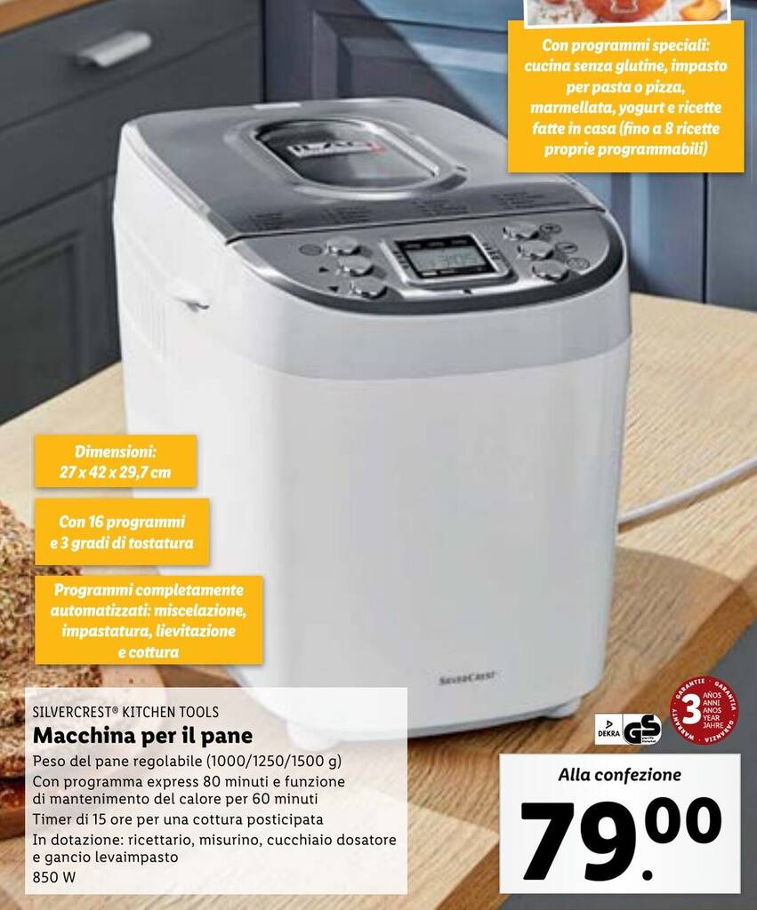 SILVERCREST KITCHEN TOOLS Macchina per il pane offerta di Lidl