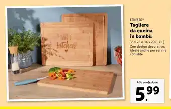 Lidl ERNESTO Tagliere da cucina in bambù offerta