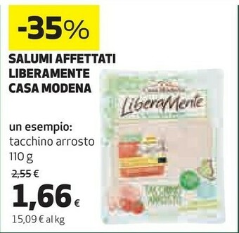 Coop Casa Modena Libera Mente Tacchino Arrosto 110 G(ml) offerta