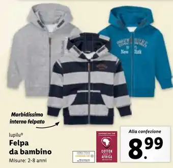 Lidl lupilu Felpa da bambino offerta