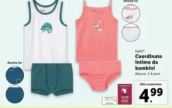 Lidl lupilu Coordinato intimo da bambini offerta