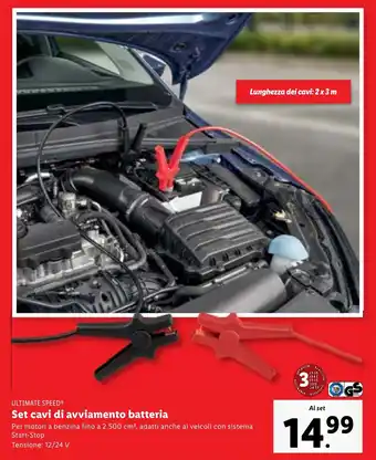 Lidl ULTIMATE SPEED Set cavi di avviamento batteria offerta