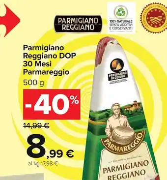 Carrefour Market Parmigiano Reggiano DOP 30 Mesi Parmareggio 500 g offerta