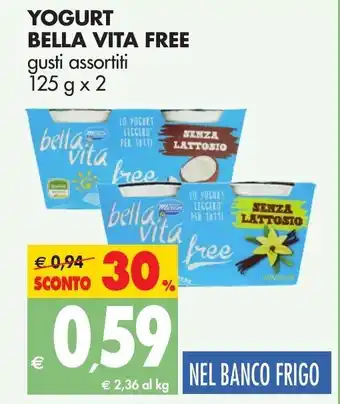 Tigros Yogurt Bella Vita Free 125g x 2 offerta