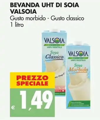 Tigros Valsoia Bevanda UHT di Soia 1 litro offerta