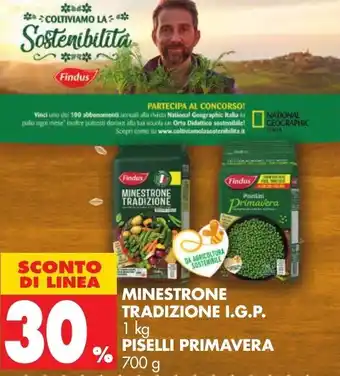 Tigros 30% Sconto Minestrone Tradizione I.G.P. 1kg, Piselli Primavera 700g offerta