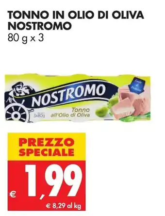 Tigros Nostromo Tonno in Olio di Oliva 80g x 3 offerta