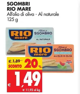 Tigros Rio Mare Sgombri 125g offerta