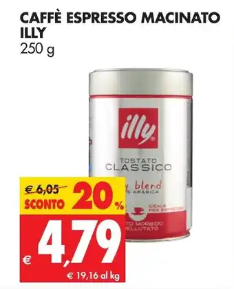 Tigros Illy Caffè espresso macinato 250g offerta