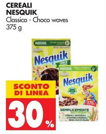 Tigros 30% Sconto Nestlé Nesquik Cereali 375g offerta