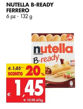 Tigros Ferrero Nutella B-ready 6pz 132g offerta