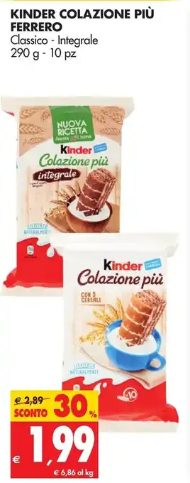 Tigros Ferrero Kinder Colazione più 290g - 10pz offerta