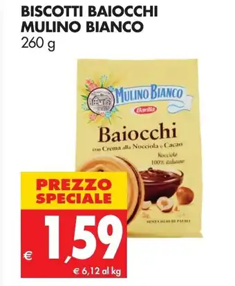 Tigros Mulino Bianco Biscotti Baiocchi 260g offerta
