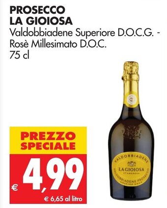 Tigros La Gioiosa Prosecco 75cl offerta