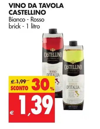 Tigros Castellino Vino da Tavola 1 litro offerta