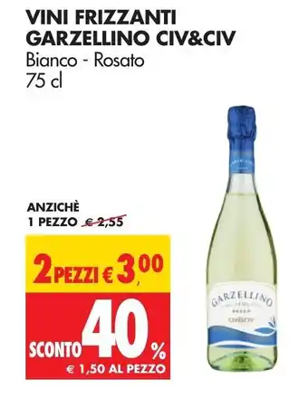 Tigros Civ&Civ Vini Frizzanti Garzellino 75cl offerta
