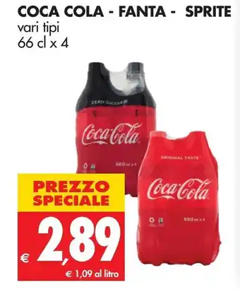 Tigros Coca-Cola - Fanta - Sprite 66cl x 4 offerta