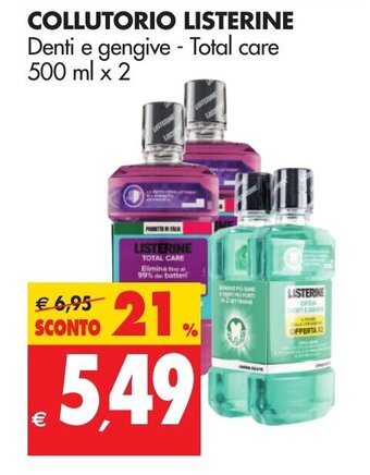 Tigros Listerine Collutorio 500ml x 2 offerta