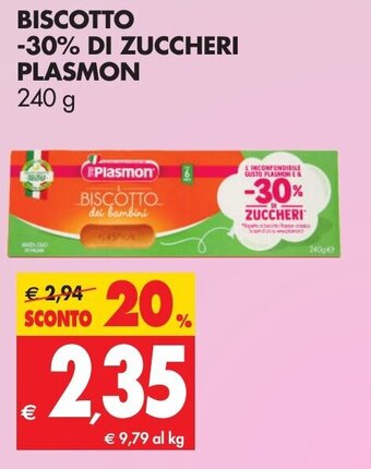 Tigros Plasmon Biscotto -30% di Zuccheri 240g offerta