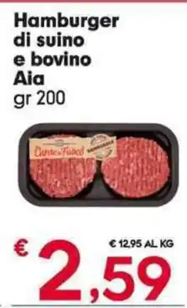 Eurospar Hamburger di suino e bovino Aia offerta