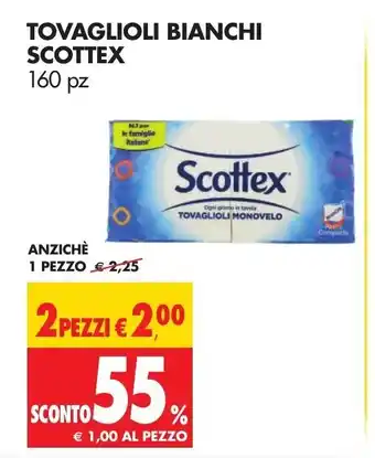 Tigros Scottex Tovaglioli Bianchi 160pz offerta