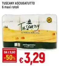 Galassia TUSCANY ASCIUGATUTTO 6 maxi rotoli offerta