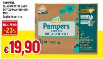 Galassia PAMPERS QUADRIPACCO BABY-DRY XL-MAXI-JUNIOR-MIDI offerta
