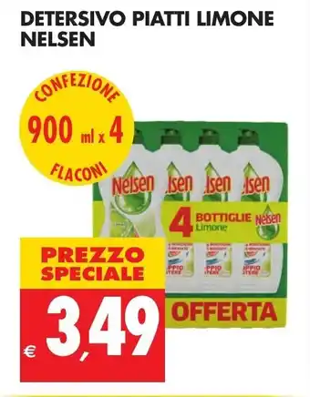 Tigros Nelsen Detersivo Piatti Limone 900ml x 4 offerta