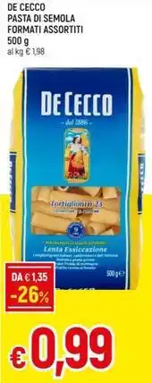 Galassia DE CECCO PASTA DI SEMOLA FORMATI ASSORTITI offerta