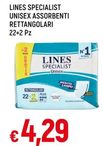 Galassia LINES SPECIALIST UNISEX ASSORBENTI RETTANGOLARI offerta