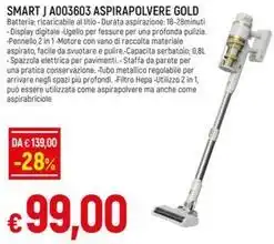 Galassia SMART J A003603 ASPIRAPOLVERE GOLD offerta