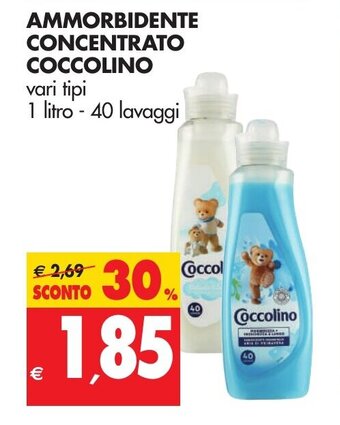 Tigros Coccolino Ammorbidente Concentrato 1 litro 40 lavaggi offerta