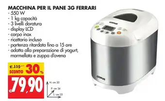 Tigros Ferrari Macchina per Il Pane 3G offerta