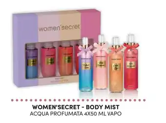 Acqua & Sapone WOMEN'SECRET - BODY MIST ACQUA PROFUMATA 4X50 ML VAPO offerta