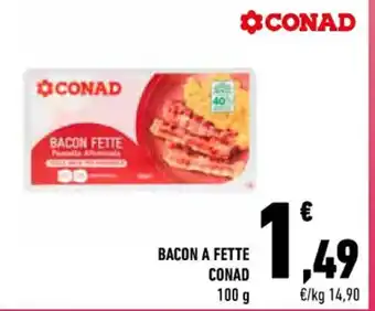 Conad BACON A FETTE CONAD 100 g offerta