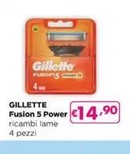 La Saponeria GILLETTE Fusion 5 Power ricambi lame 4 pezzi offerta