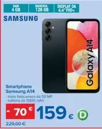 Carrefour Iper Smartphone Samsung A14 offerta