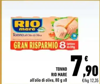 Conad TONNO RIO MARE all'olio di oliva, 80 g x8 offerta